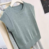 Small Flying Sleeve Blouse Short Style Sleeve Slim Ins2024 Short Sleeve Design Feeling Right Rotator Cuff Knitted T-Shirt Girl-Outfit