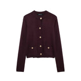 Homemade New Women's Ocean Gold Buckle Knitted Coat