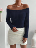 And Autumn New Word Collar Shoulder Repair With A Short Knitted