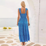 Spring And Summer New Personality Skirt Temperament Elegant Print Sleeveless Back Strap