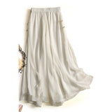 Chinese Style Retro Straight Wide-Leg Trousers Women's Summer Thin Waist Show Thin Loose Small Casual Pants-Outfit