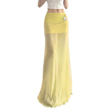 Cloth Forget Pure Sexy Sister Wind Net Splicing Folding Skirt Tidling Skirt Hottie Slimming Bag Hip