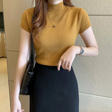 Casual Women Korean Tops Blusas Mujer De Moda Spring Summer Women New Solid Slim Turtleneck Blouse Blusas Clothing