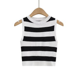 Summer New Top Sleeveless Short Knitted Vest Female