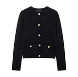 Homemade New Women's Ocean Gold Buckle Knitted Coat