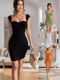 And Summer 2025 New Women's Sexy Night Club Skirt Sleeveless Knitted Bag Sling Dress