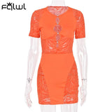 Summer See Through Sexy Tassel Wrap Dresses For Women 2021 Short Ladies White Bodycon Dress Party Orange Mesh Mini