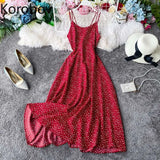 Boho Beach Style Spaghetti Strap Women Dress Vintage High Waist A-Line Female Dresses 2020 New Chic Robe Femme