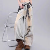 Blue High-Waisted Broad-Legged Jeans Women Spring And Autumn New Loose Meat Masking Display Lean Vertical Tube Drag Long