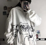 Anime Winter Women Hoodie Cute Cartoon Long Sleeve Casual Hoodie Oversized Sweatshirt Harajuku Tops Fashion Pullover