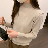 Sweater Women's Bottom Sweater Autumn And Winter New Fashionable And Fashionable Black Sweater With Warm And Slim Body-Outfit