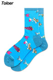Fashion Combed Cotton Men Socks Colorful Comic Pattern Casual Happy Socks Funny Harajuku Novelty Calcetines