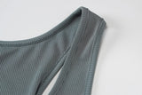 Sisterlinda Ribbed Knitted Fitness Tracksuit Women Two Piece Set Sexy Skinny Elastici Y2K Camis Tank Top+Pants Sporty