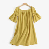 Celmia Cotton Sexy Off Shoulder Robes Solid Color Women Party Vestidos Pleats 2022 Summer Mini Dress Short Puff Sleeve