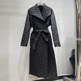 Black Korean Cotton Coat For Women Lapel Long Sleeve Solid Minimalist Thick Coats Female Clothing Style New