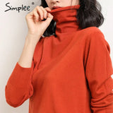 Leisure high collar basic sweater Slim cosy long sleeve pullover Home style fashion women's sweater Autumn winter