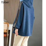 Thicken Hoodies Women Autumn Winter Trendy Hooded Coats Fashion Casual Temperament Half Zip Up Hoodie Design Splice