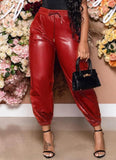 High Waist PU Leather