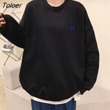 Harajuku Warm Fleece Sweatshirt Women Hoodies Street Loose Female Pullover Letter Embroidery Black Top M-XL