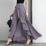 Palazzo Pants 2020 Causal Ruffle Irregular Plus Size Female Trouser Elegant High Waist Loose Solid Female Pants