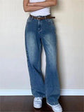 blue boyfriend jeans with a washed