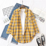 Blouses Shirts Womens Tops And Blouses 2020 Womenswear Long Sleeve Clothing Button Up Down Shirt Plaid Korean Female