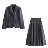 Elegant Retro-Blend Minimalist Suit High Waist