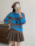 Gradual Round-Neck Pullover Girl Autumn And Winter New French Retro Lazy Loose Soft Waxy Sweater-Outfit