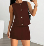 Women's Short Vest Skirt Summer Sleeveless