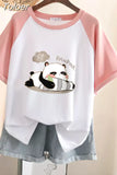 100% Cotton L-3XL T Shirt Plus size Print Tshirt Short Sleeve Patchwork Women Top Summer Couple O Neck Oversize T