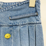New Star Fashion Double-Dbuttoned Lion Buckle Folding Folded Denim Half Skirt