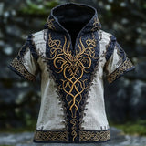 Men's Short-Sleeved Loose Casual Hoodie 3D National Style Digital Printing Short