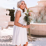 Style Lace-Up Dress For Spring / Summer 2024 Ins Simple Loose Dress For Women-Outfit