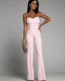Fashion Tube Top Long Jumpsuit Women Elegant Temperament Tube Top Wide-leg Jumpsuit Women 319-0-Outfit
