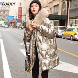 Long Hooded Shiny Jacket For Women's Warm Parkas High Qualit Thicken Large Size Winter Jackets Women Fashion Winter