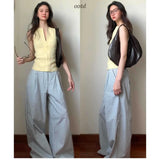 Summer Sweet Spicy Age Reduction Retro Zipper Sling Sling Vest Beautiful Back Dress Hanging Lattice Broad Leg