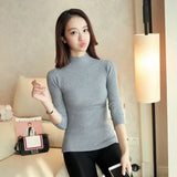 Winter Turtleneck Pullovers Women Sweaters Fashion Solid Long Sleeve Tops Sweater Knitted Jumper Pull Femme Clothing