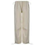 Summer New Style Spice Girls Fashion Street Retro Leisure Low-Waisted Loose Woven Trousers-Outfit