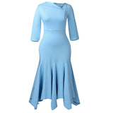Women's 2025 Autumn And Winter 2025 New Twill Solid Color High-Waist Irregular Fishtail OL African