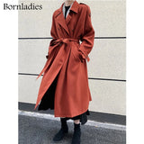 2021 Autumn Oversized Women Trench Coat Elegant Full Sleeve Belted Female Overcoat Double-breasted Long Women