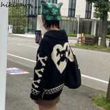Winter Clothing Vintage Sweater for Women 2023 Ropa Mujer Fashion Punl Skull Pull Femme Casual Fashion Knit Cardigan Coat-Outfit