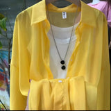 Temperament Long-Sleeved Sunscreen Shirt Women 2025 Summer New Chiffon Shirt Air-Conditioning Shirt White