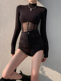 Women T Shirt Woman Clothes Long Sleeve Tops Spring Black Slim Tshirt Female Crop Top Tee Sexy Skinny Y2k-Outfit