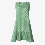 Women Summer Dress Polka Dot Chiffon Sleeveless Beach Mini Casual Yellow Sundress 2021 Fashion Plus Size Dress For