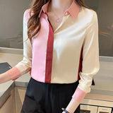 striped printing ladies shirts Women's Blouses 2021 Spring Autumn Long Sleeve Shirts Tops Blusas
