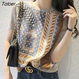 Women's T Shirt Summer Short Sleeve Loose T-shirt 2022 New Fashion Trend All-match Stitching Chiffon Shirt Vintage Clothes