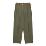New Braided Ribbon Decorative Blended Straight Leg Pants 2753028-Outfit