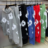 Sweater Suit DENIM Kapok End-Leg Leisure Hoodie Trendy Men's And Women's Sports Suit-Outfit