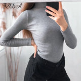 2021 Autumn Winter Sweater Knitted Women Khaki Long Sleeve Slim Casual Turtleneck Pullover Ladies White