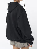 Black Oversized Hoodie with Skeleton